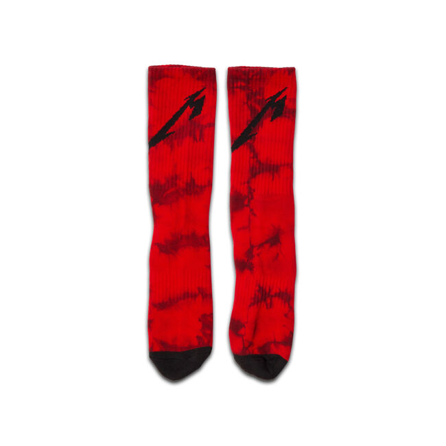 M Logo Red Tie-Dye Socks, , hi-res